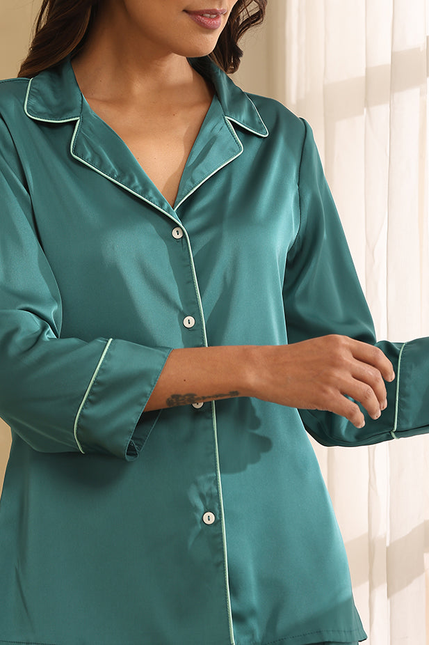 Lounge Wear Shorts with Top-Deep Green