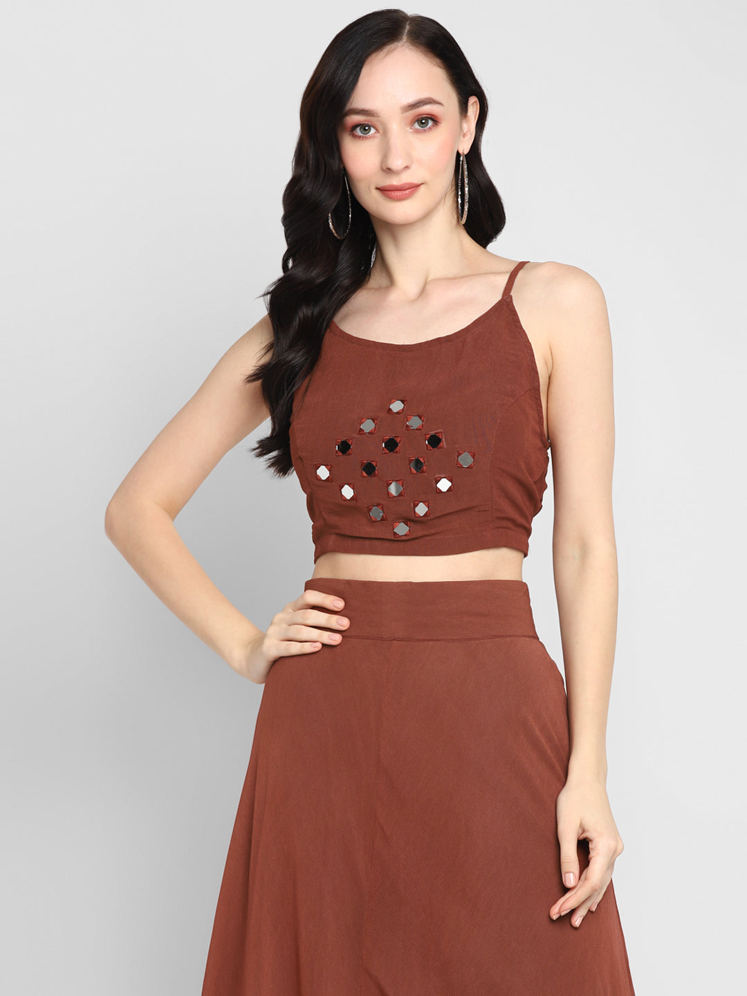 Mirror Work Round Neck Blouse