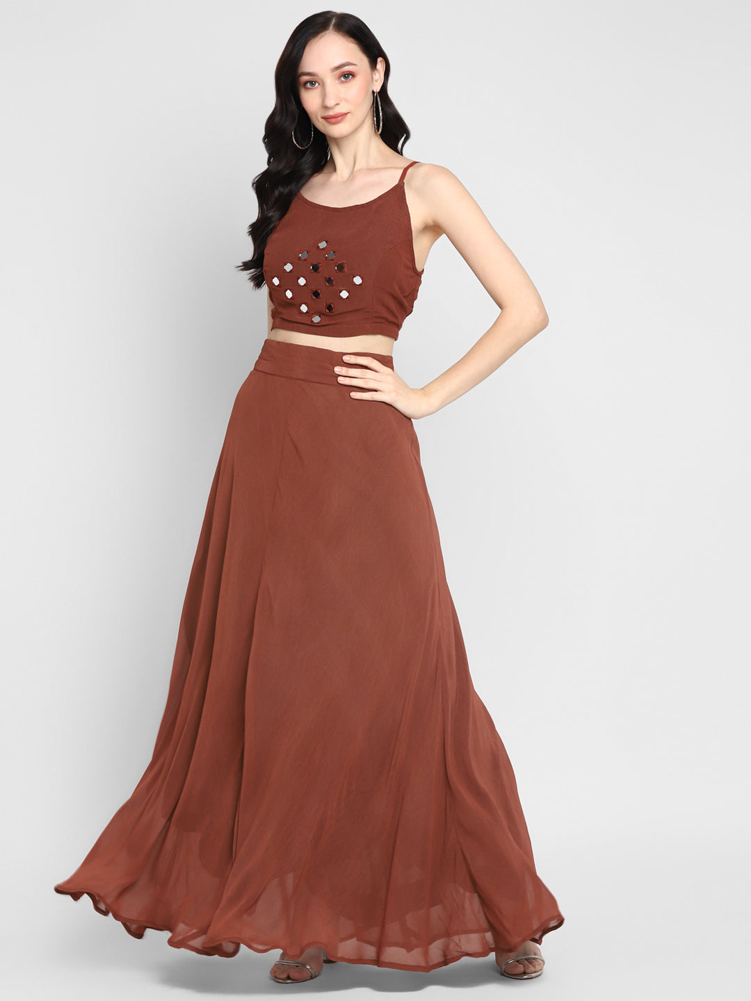 Mirror Work Round Neck Blouse