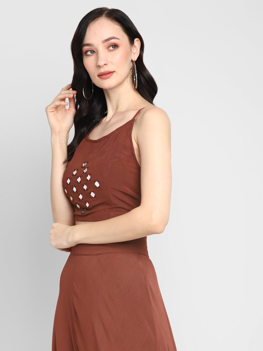 Mirror Work Round Neck Blouse