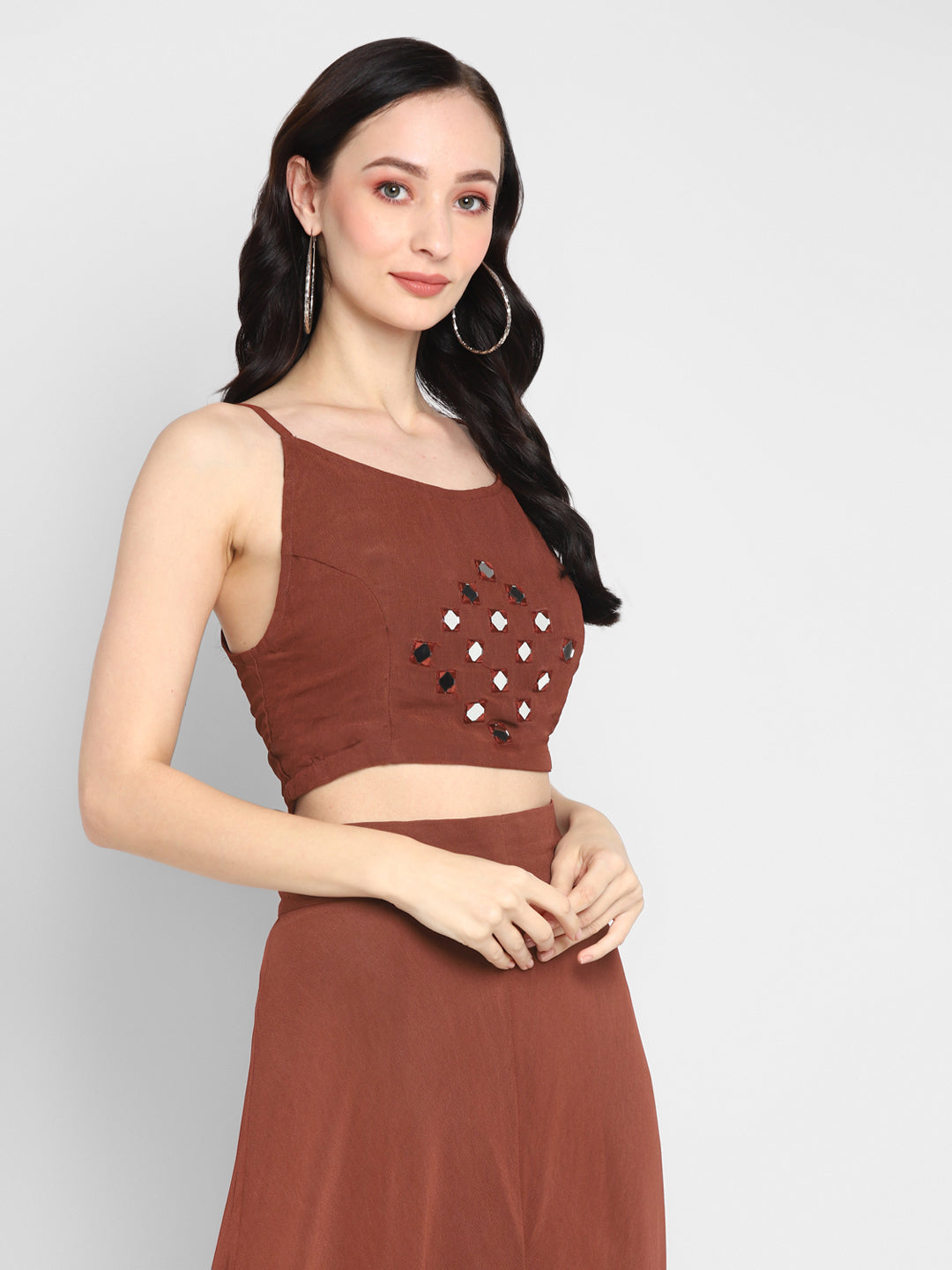 Mirror Work Round Neck Blouse