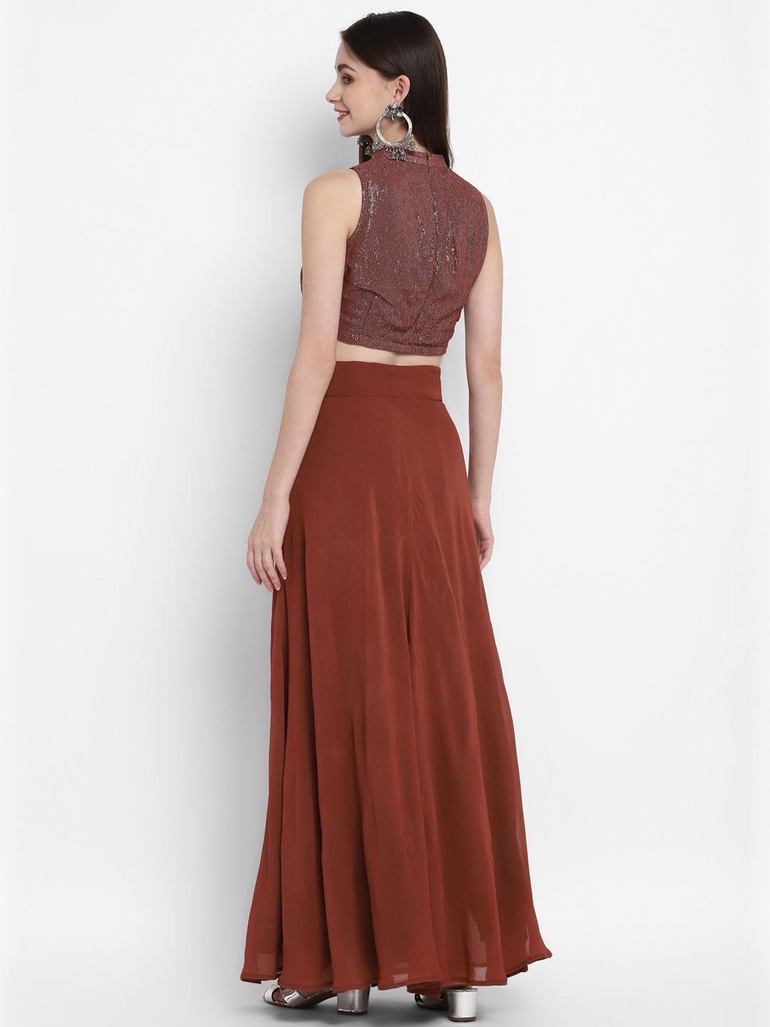 Lurex High Neck Blouse