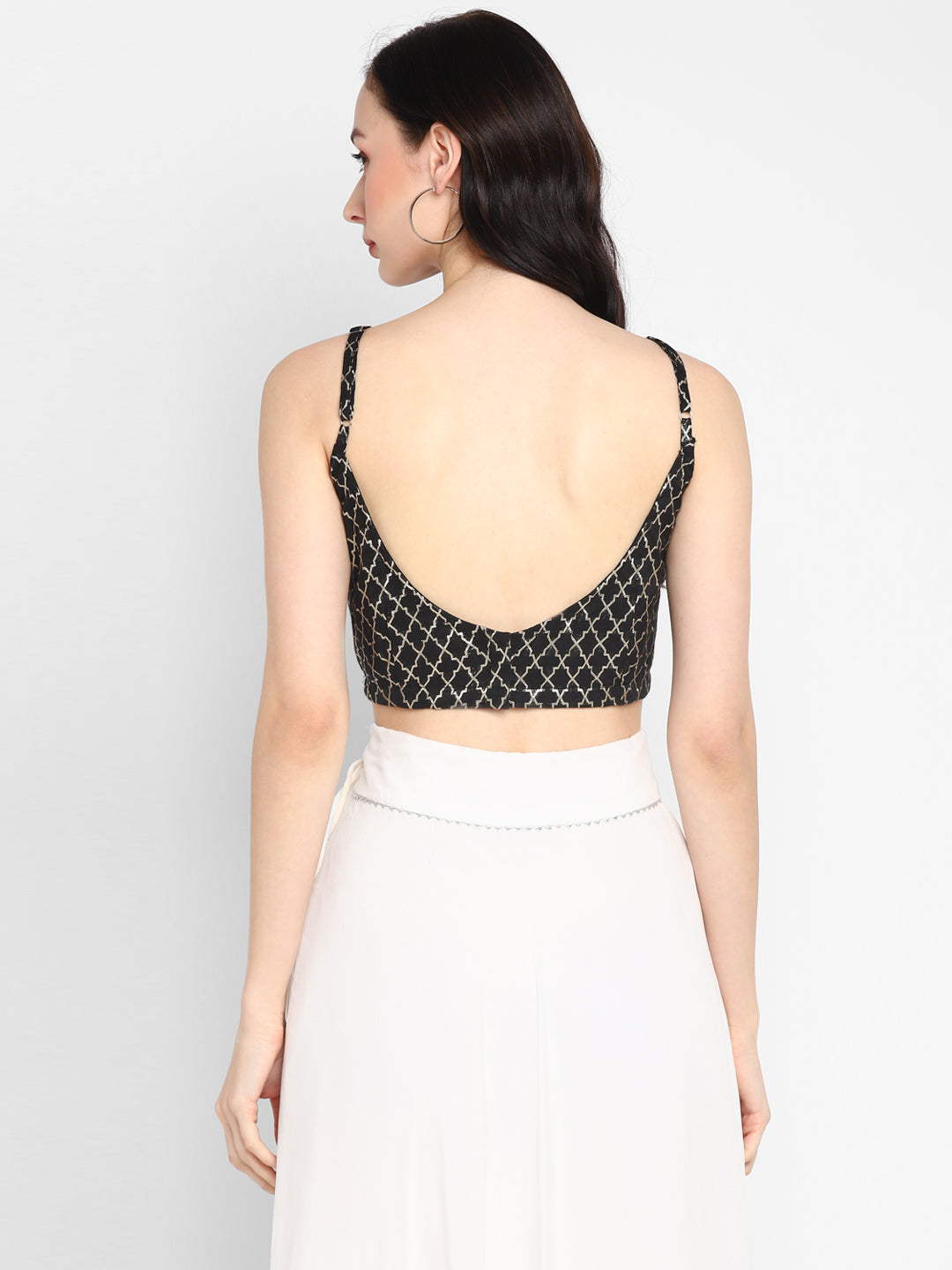 Chanderi Black Brocade Blouse