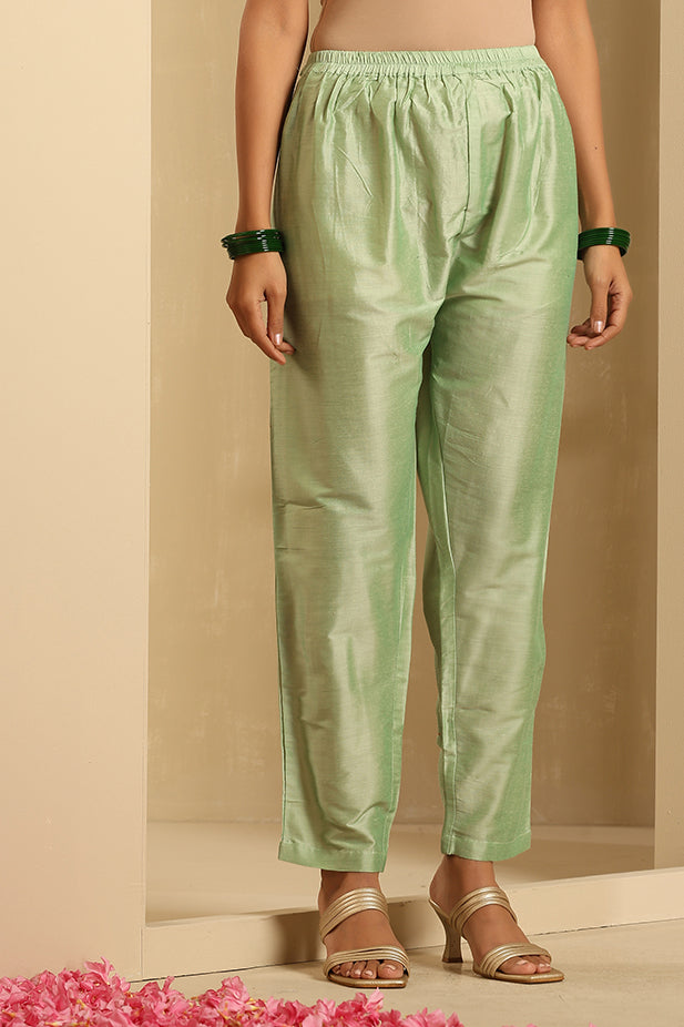 Chanderi Embroidied Kurta Set-Purple