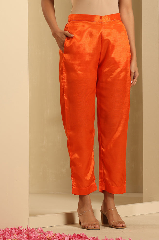 Luxury Satin Embroided-Red kurta set