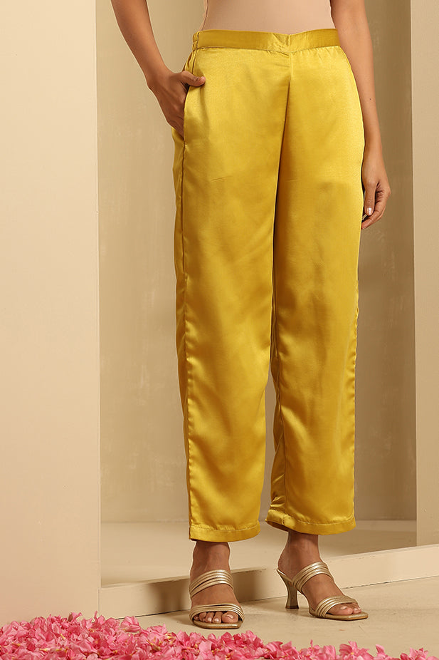 Luxury Satin Flair Kurta Set-Mustured