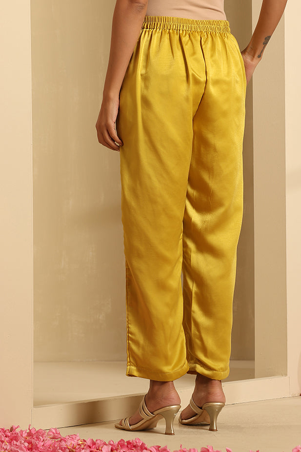 Luxury Satin Flair Kurta Set-Mustured