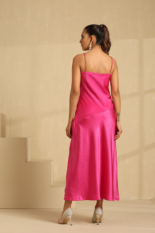 Barbie Pink Body Con Slit Dress