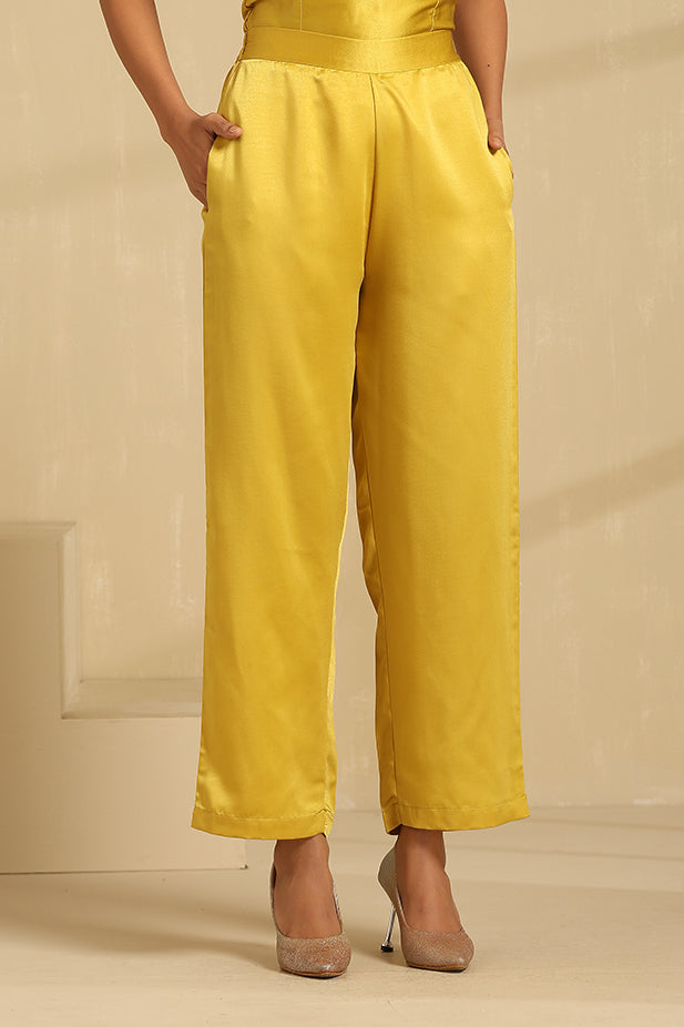 Coat Pant Co-ord Set-Mustured Yellow