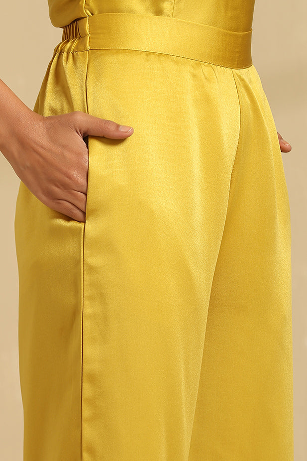Coat Pant Co-ord Set-Mustured Yellow