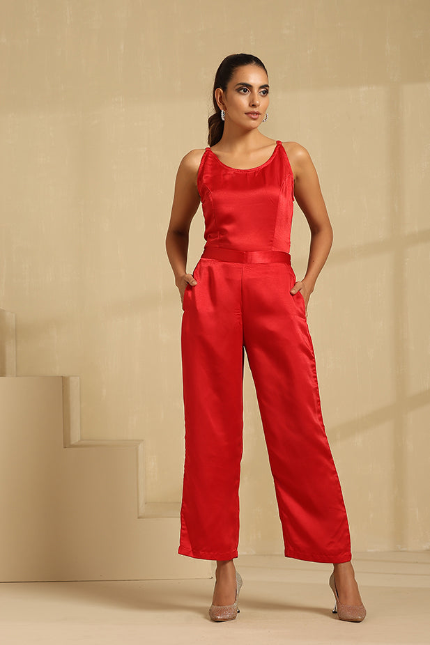 Coat Pant  Co-ord Set-Red