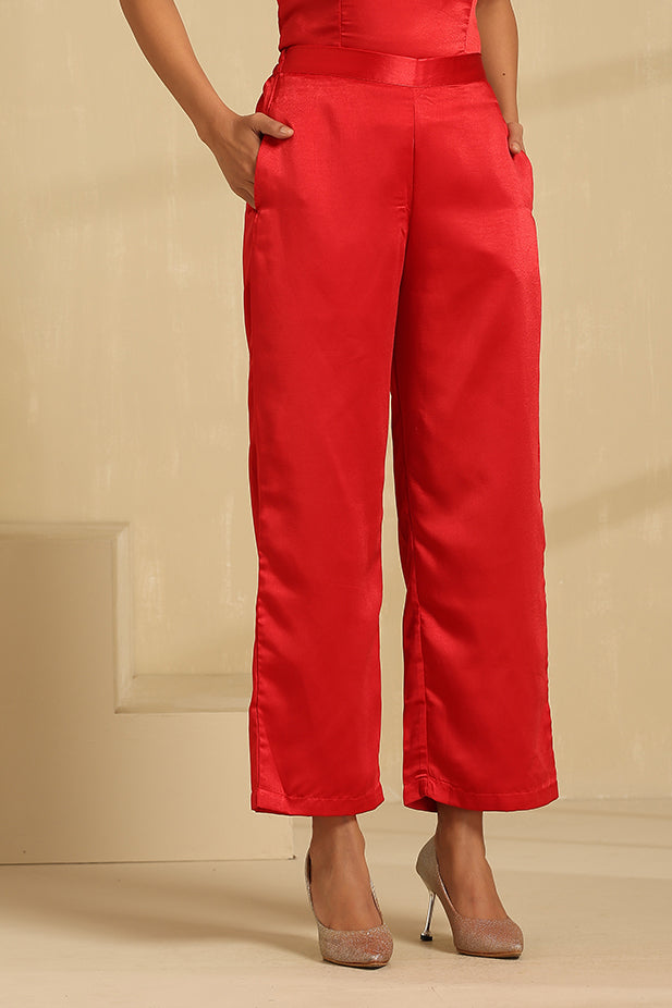 Coat Pant  Co-ord Set-Red