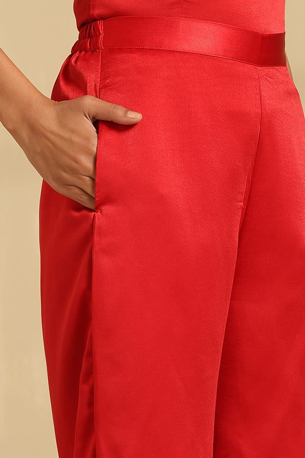 Coat Pant  Co-ord Set-Red
