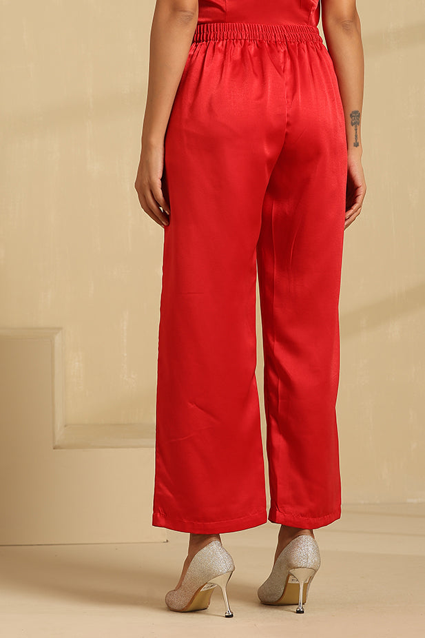 Coat Pant  Co-ord Set-Red