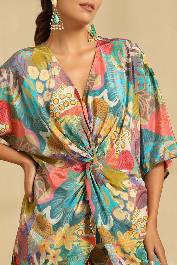 Pure Crape Knotted Printed Co-ord Set