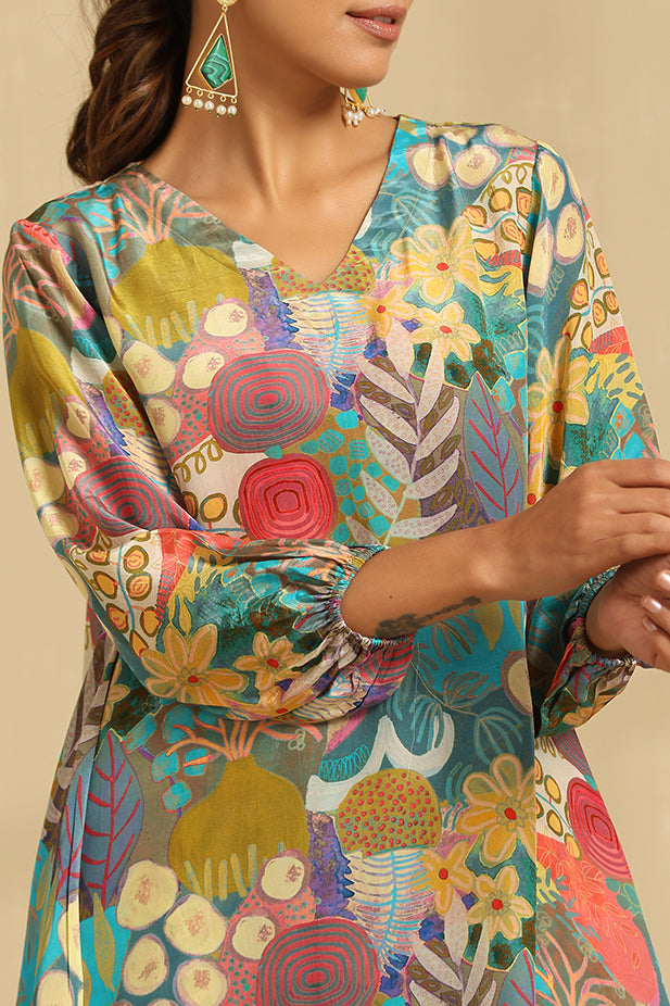 Pure Crape Asymmetrical Co-Ord Set