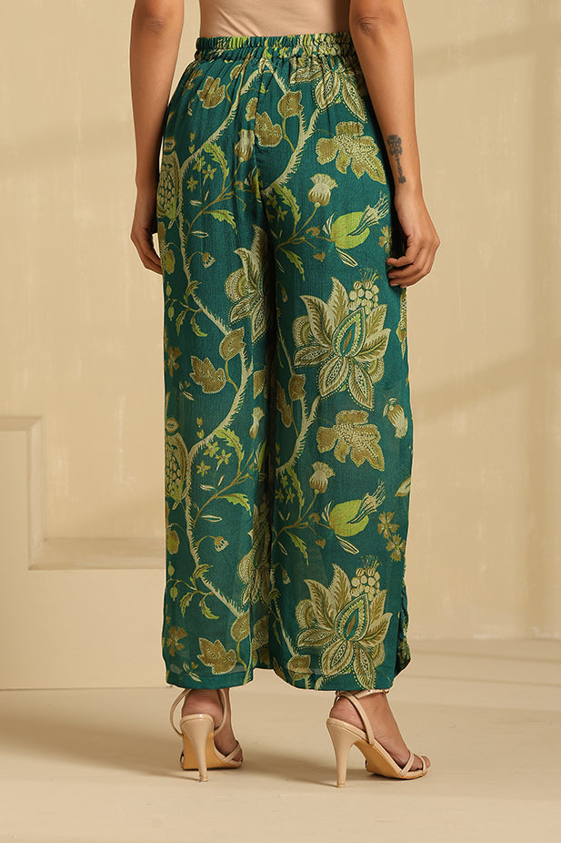Pure chinon Printed Co-ord Set-Green