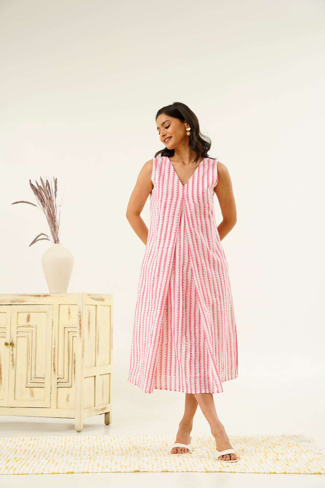 A-line midi dress for girls and women for office or casual wear