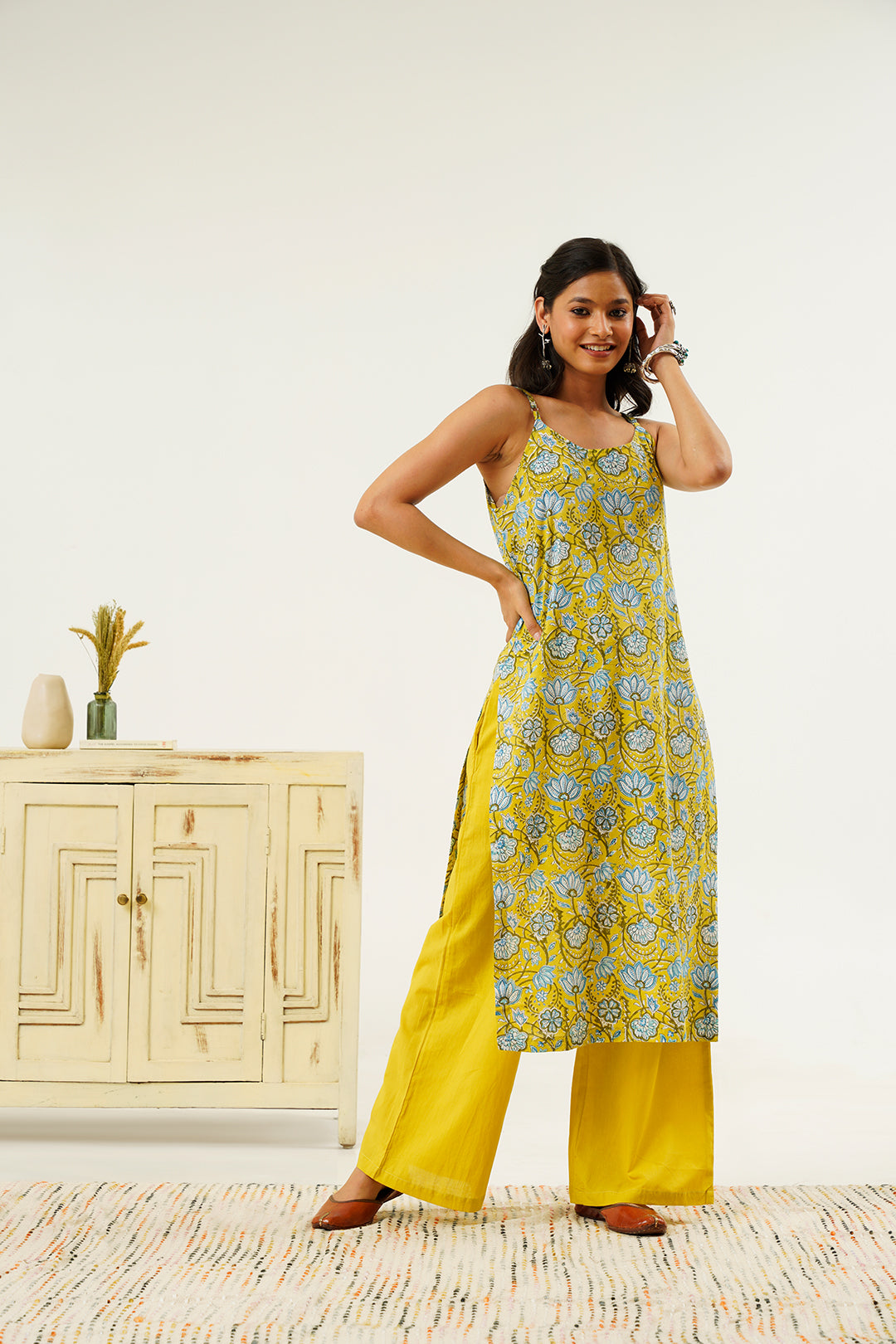 Kaavya Hand block Print Kurta Cotton Set