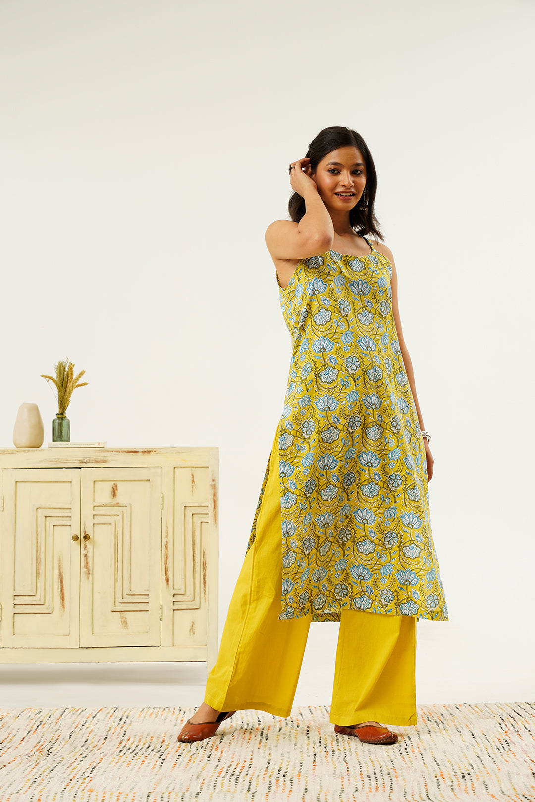 Kaavya Hand block Print Kurta Cotton Set