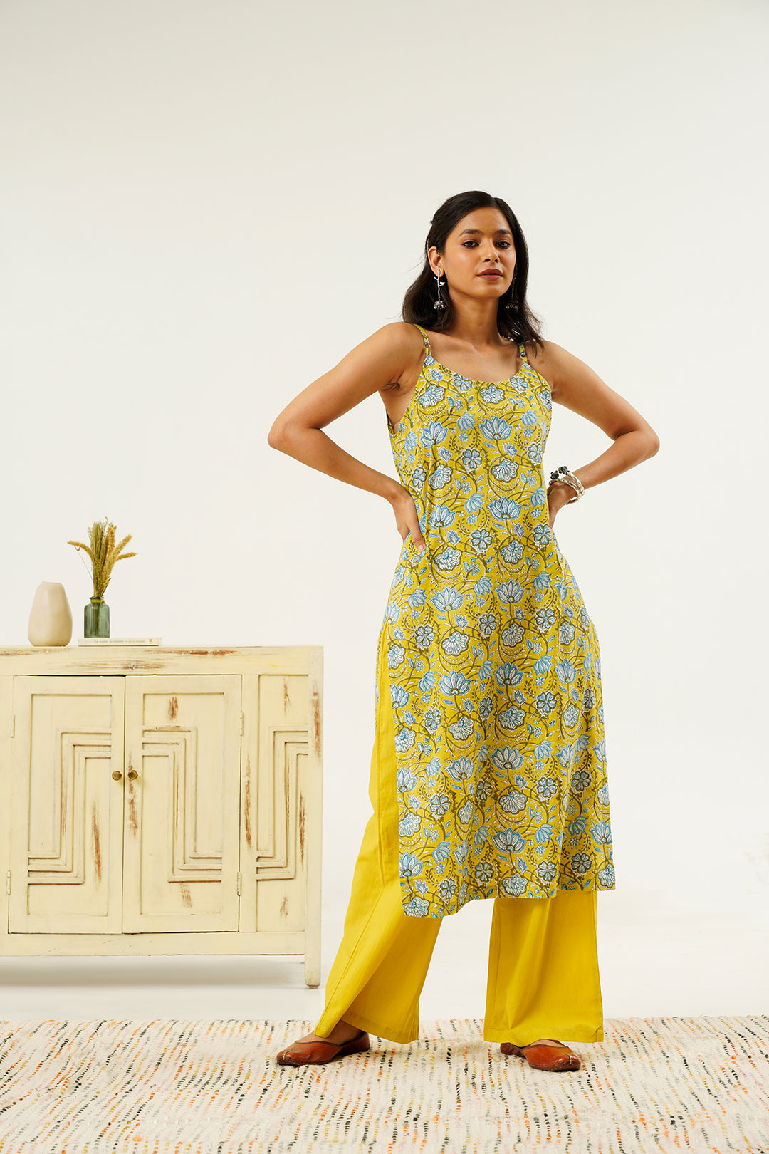 Kaavya Hand block Print Kurta Cotton Set