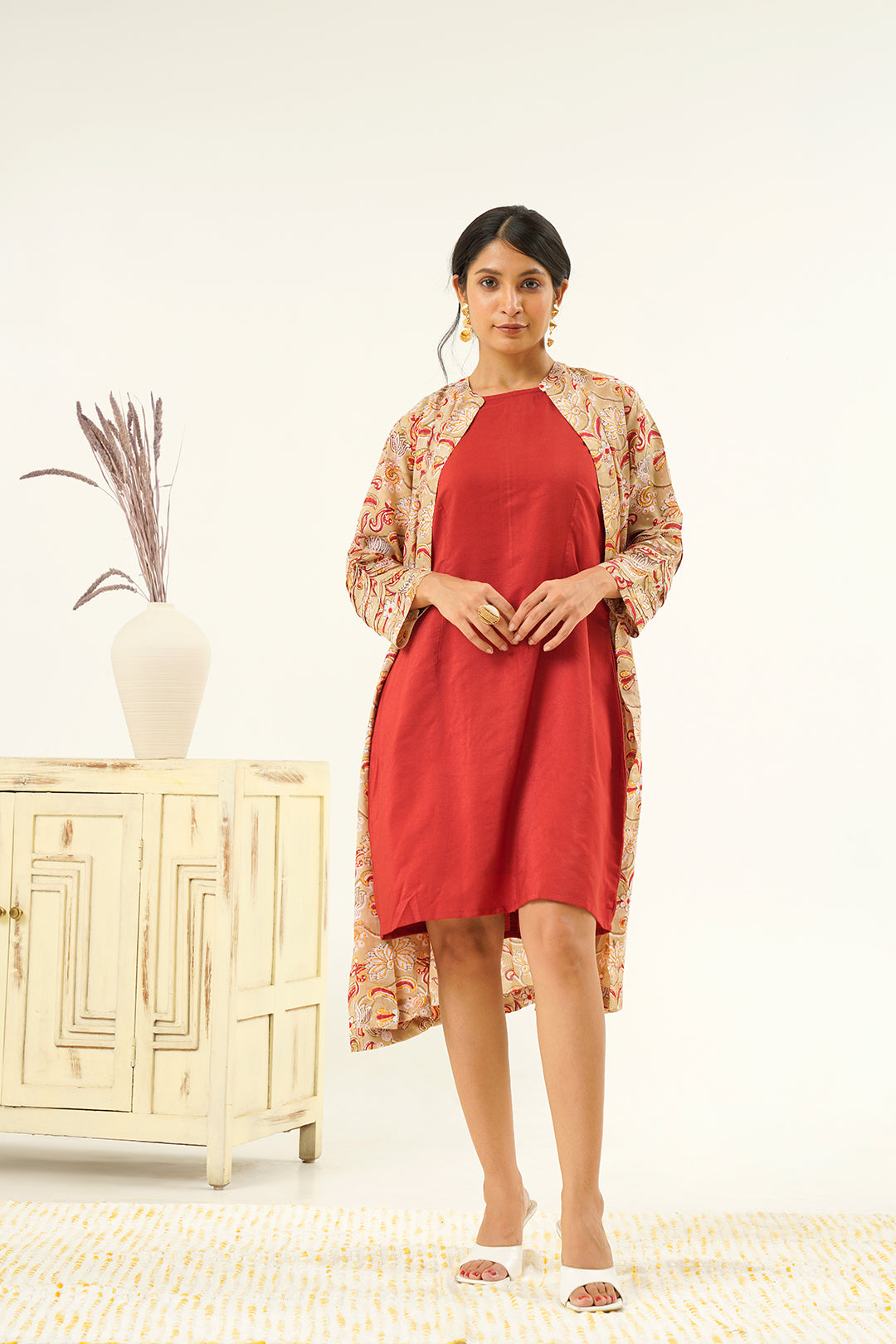 Sargam Straight Dress With Shrug