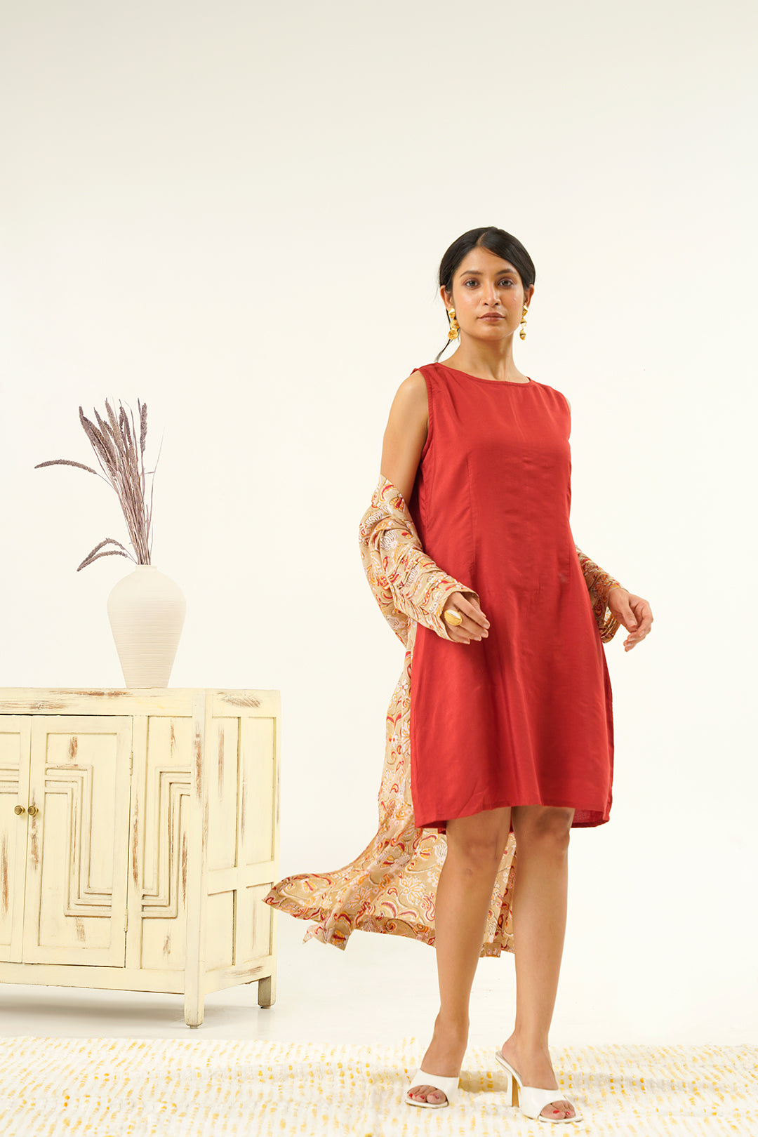 Sargam Straight Dress With Shrug