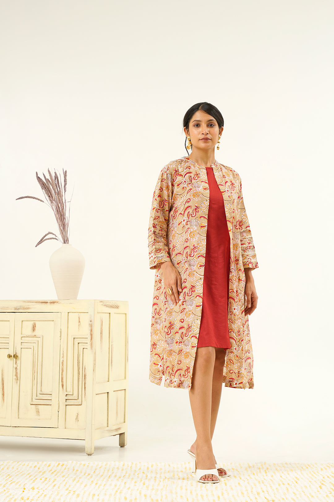 Sargam Straight Dress With Shrug