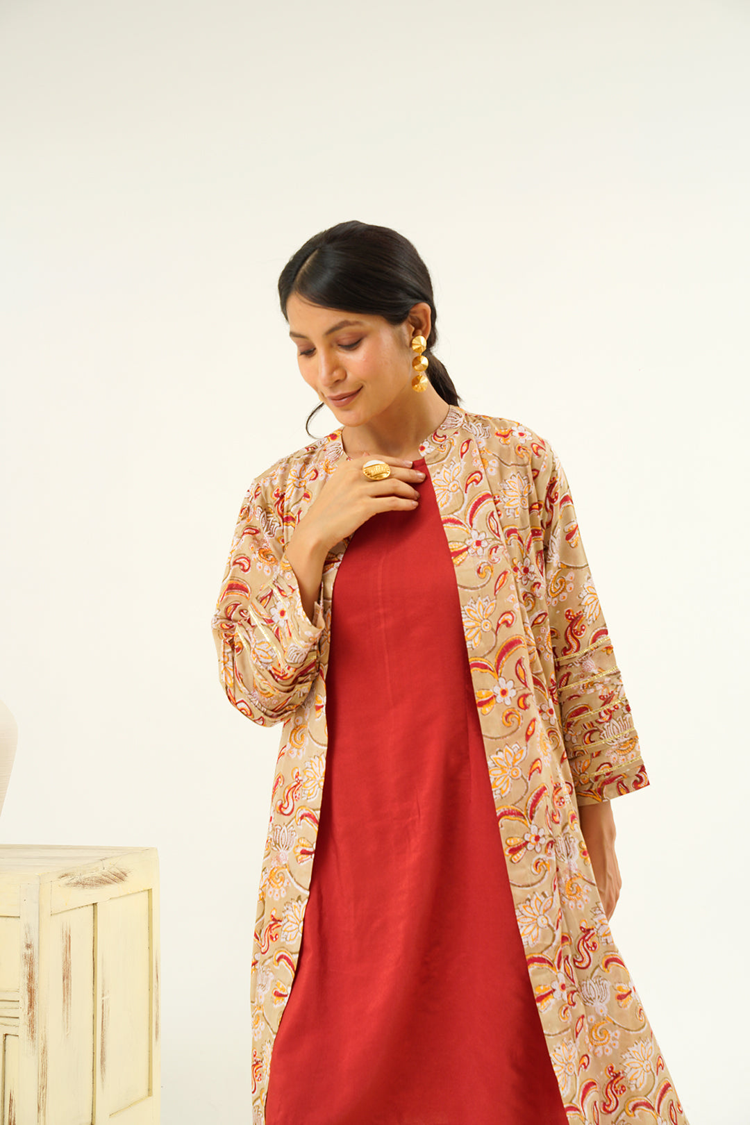 Sargam Straight Dress With Shrug