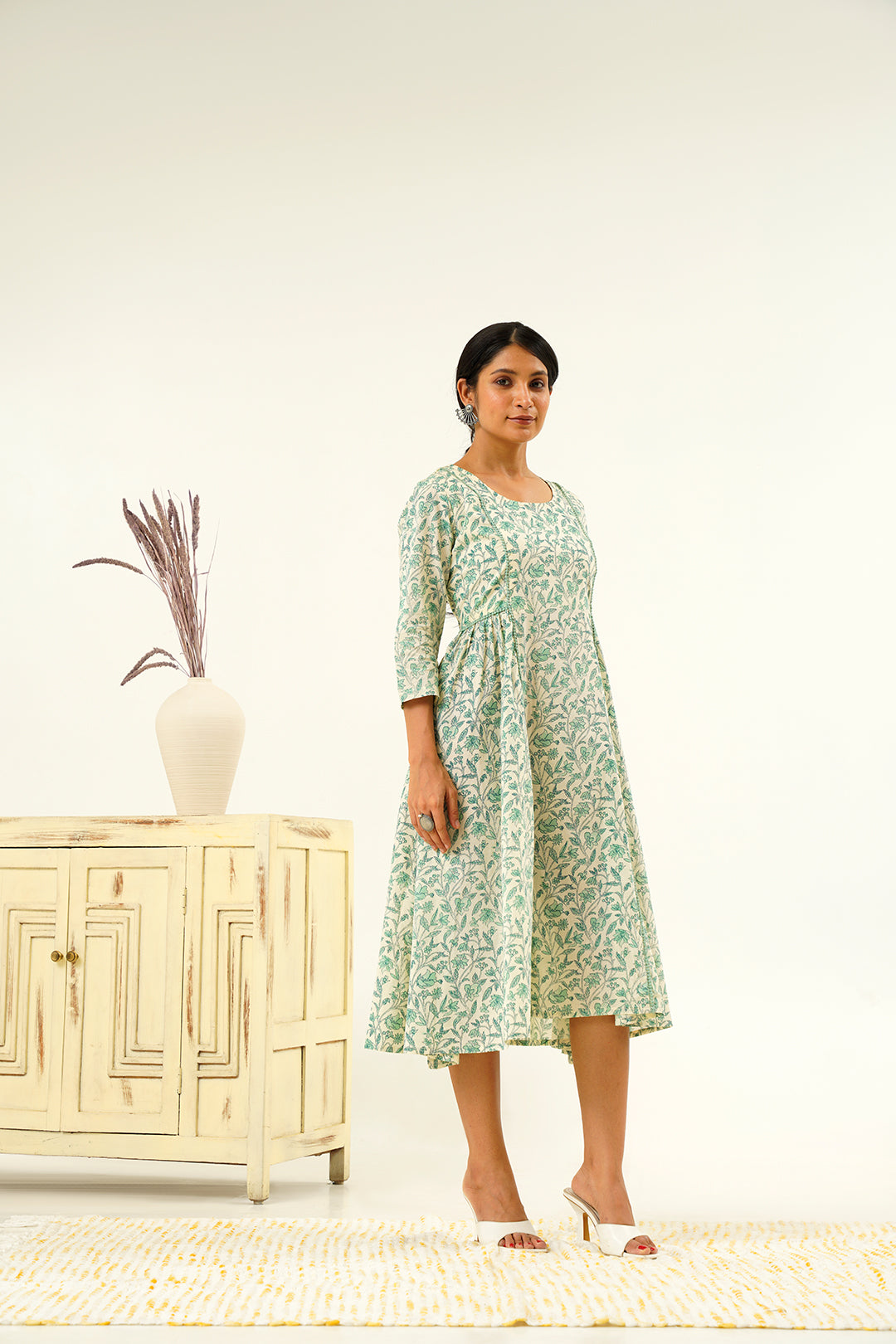 Aarohi Asymmetrical hand block print Dress