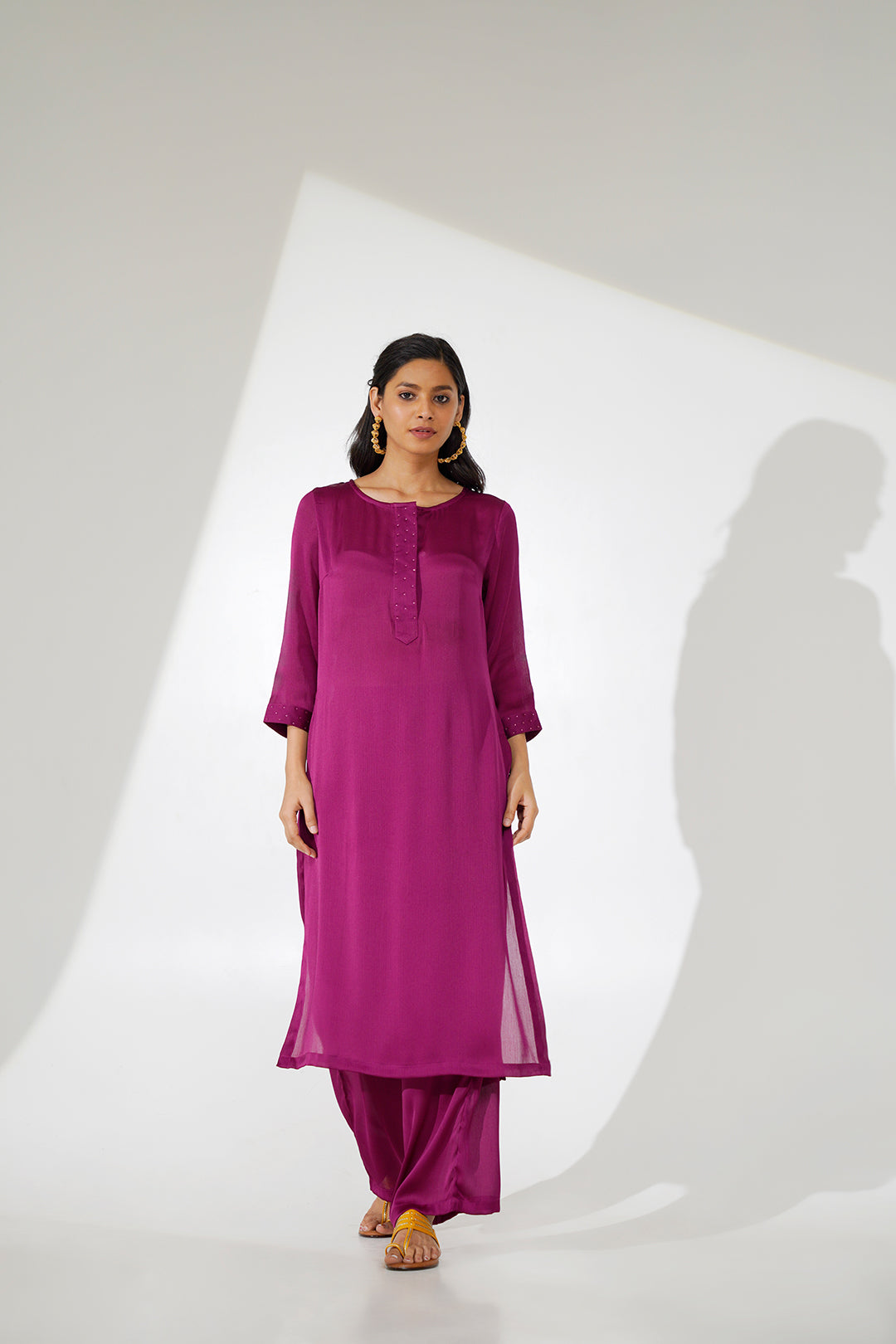 Vatamsa Front Placket Chiffon  Kurta Set