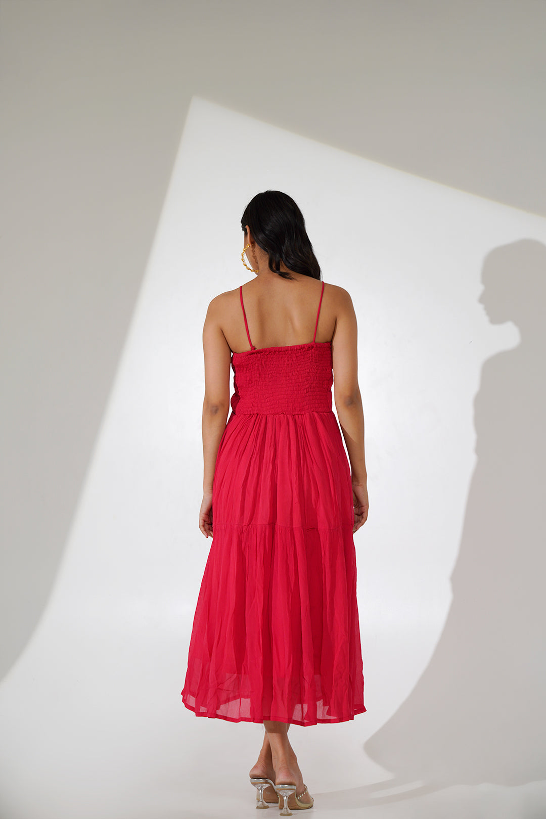 Saveri Smoked Red Dress