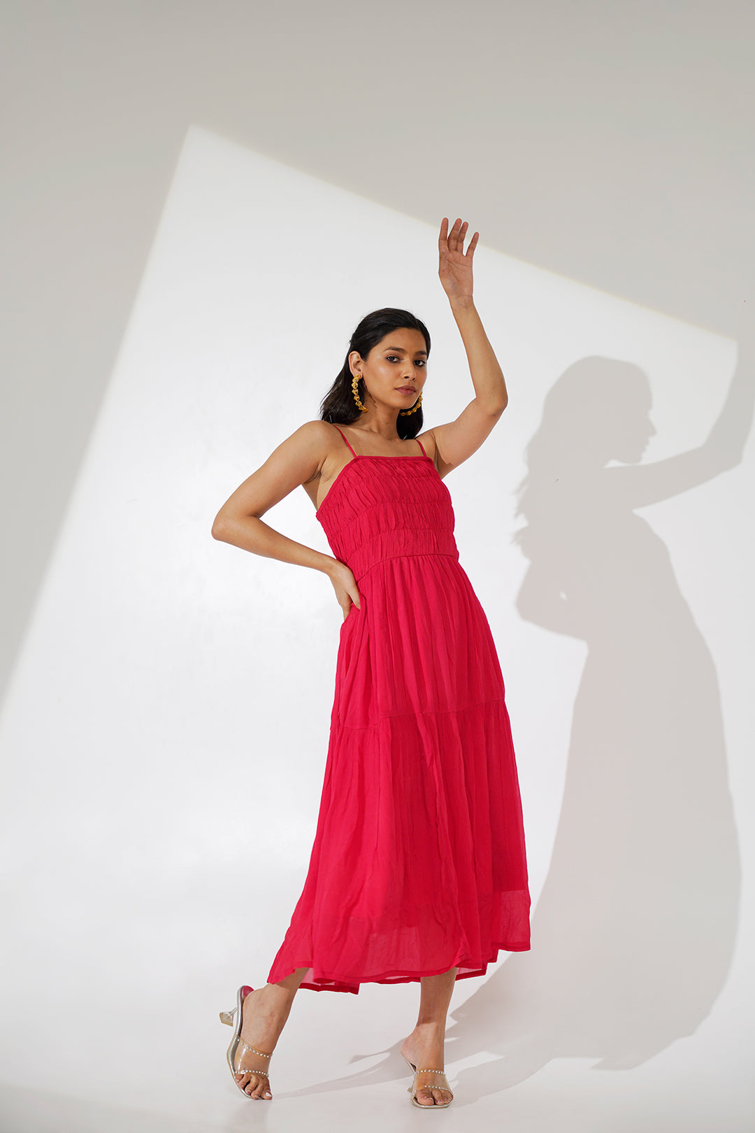 Saveri Smoked Red Dress