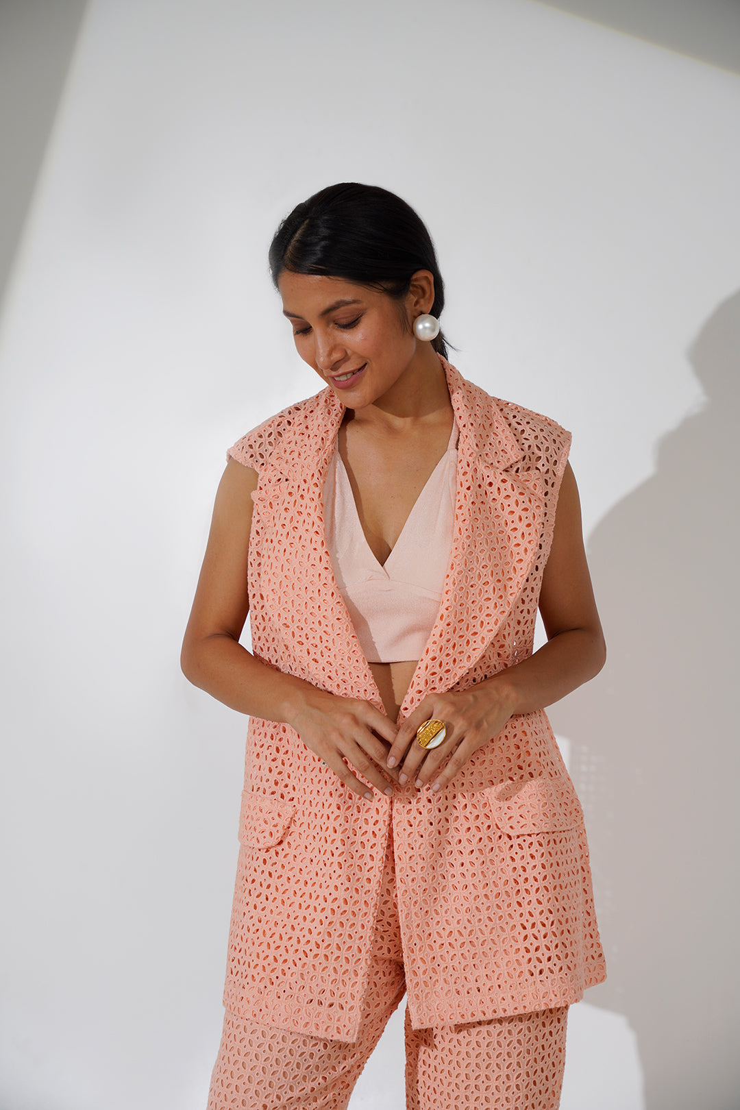 Chaitanya Schiffli cotton Co-ord Set