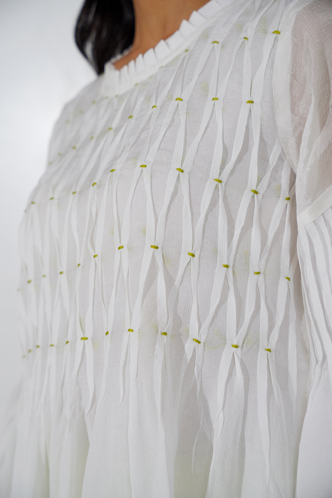 Saha White Flared Co-ord Setv