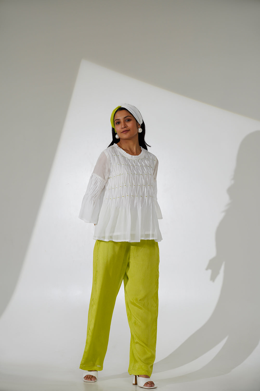 Saha White Flared Co-ord Set