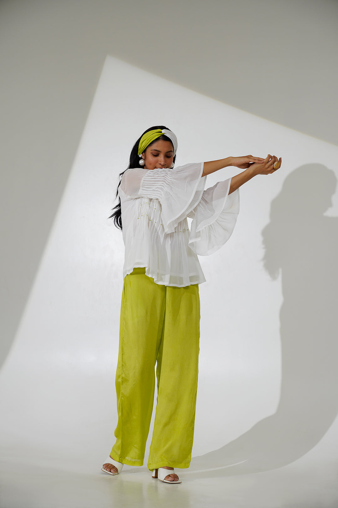 Saha White Flared Co-ord Set