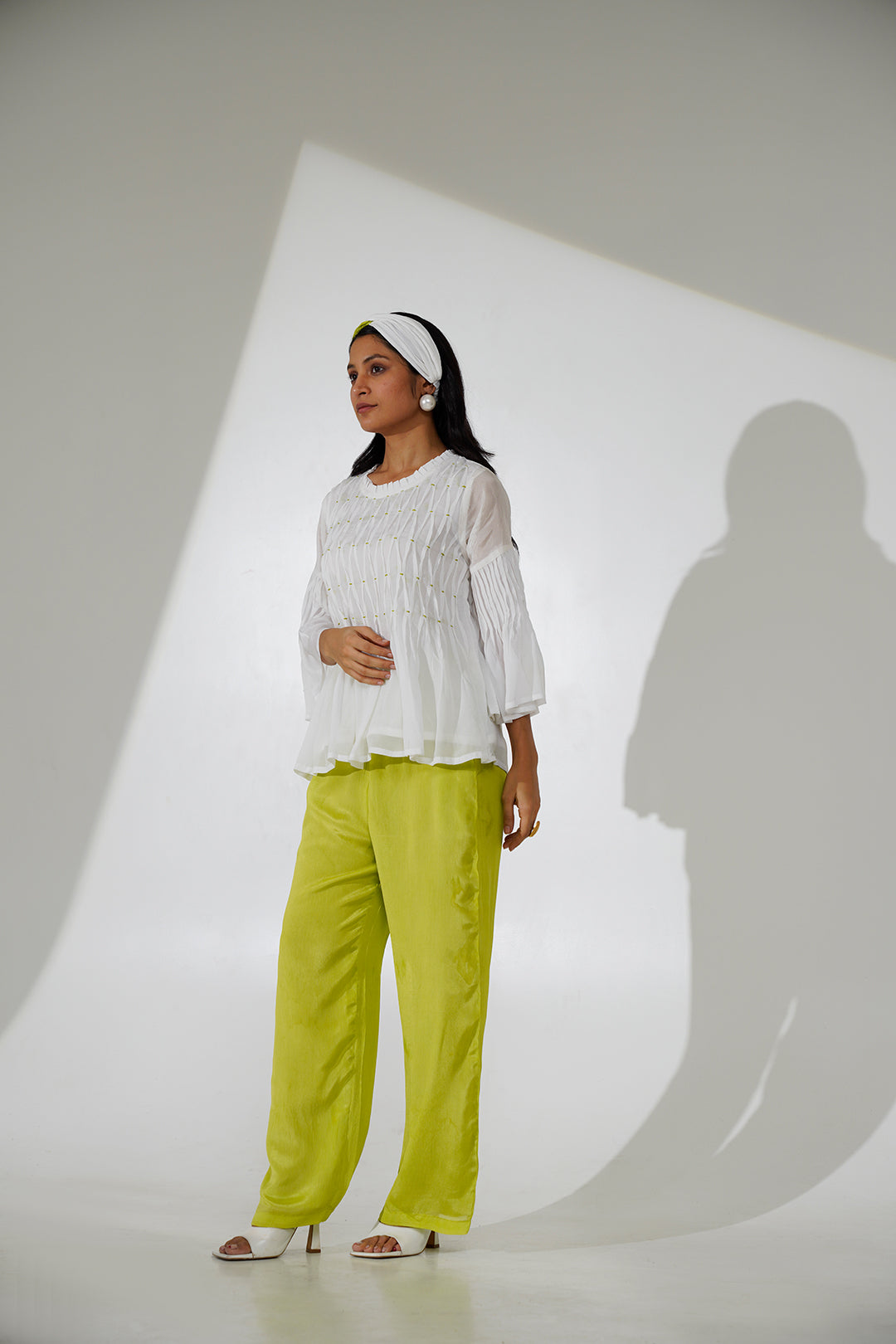 Saha White Flared Co-ord Set