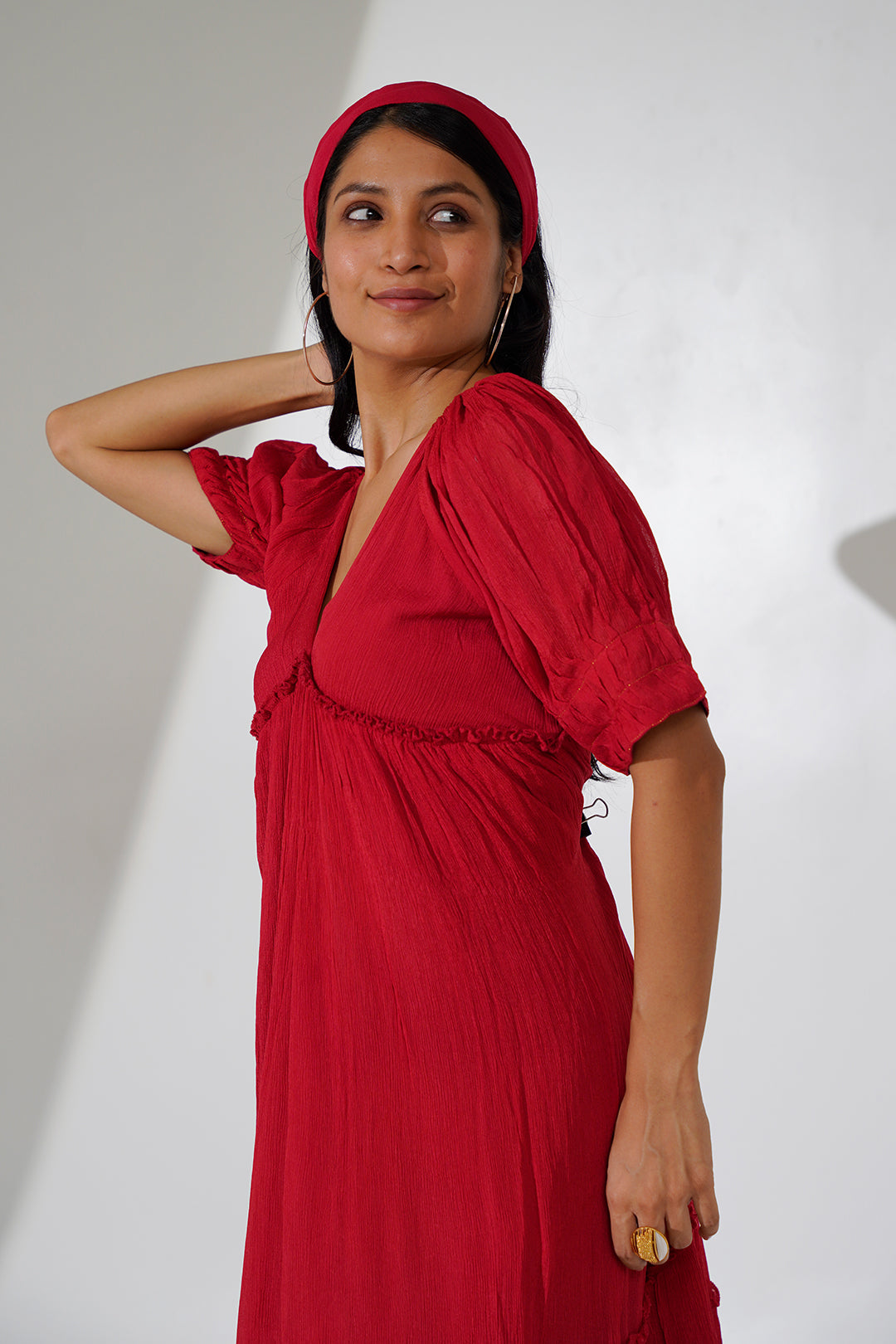 Mruda Ruffled Chinon Dress