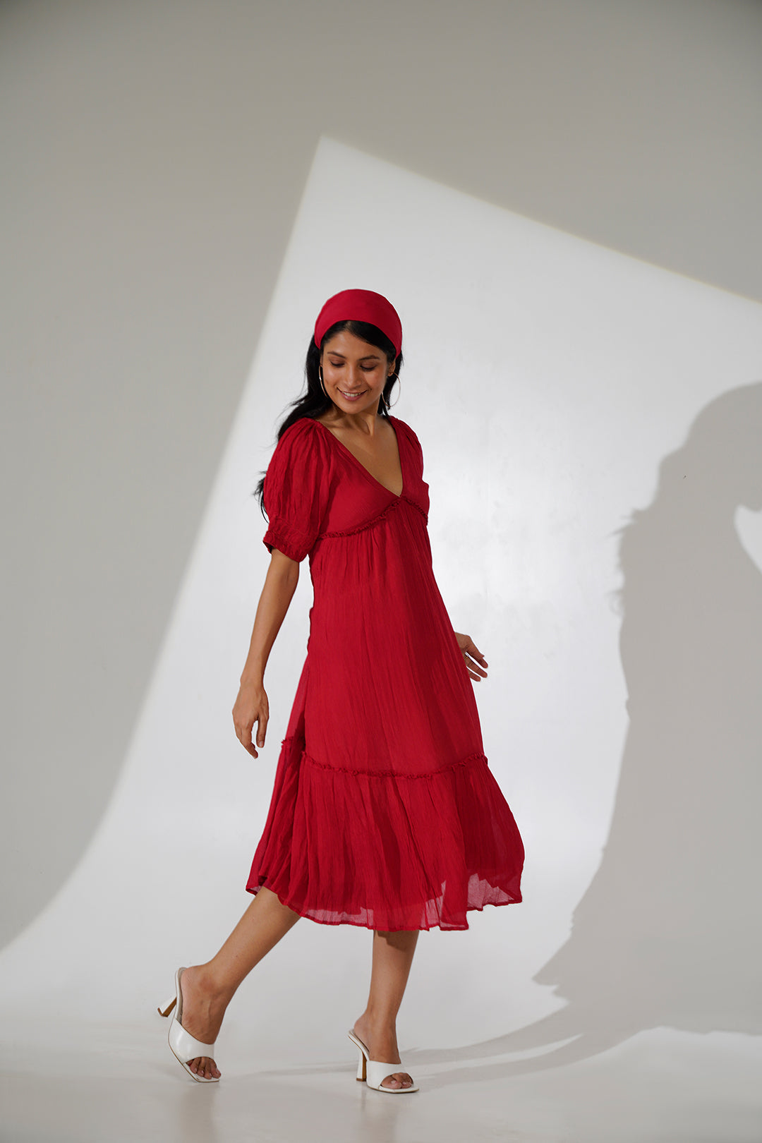 Mruda Ruffled Chinon Dress