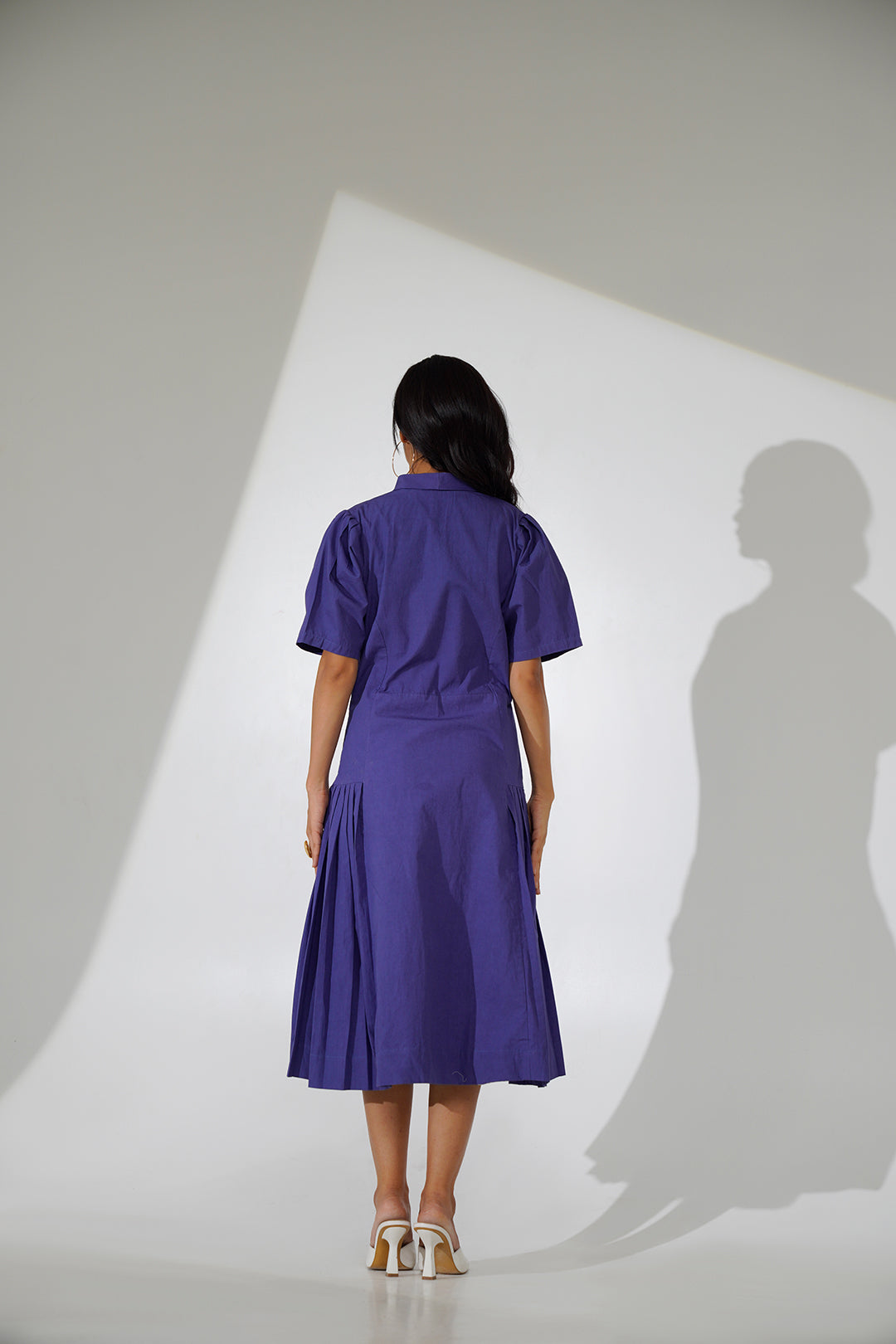 Marya Collared Cotton Midi Dress