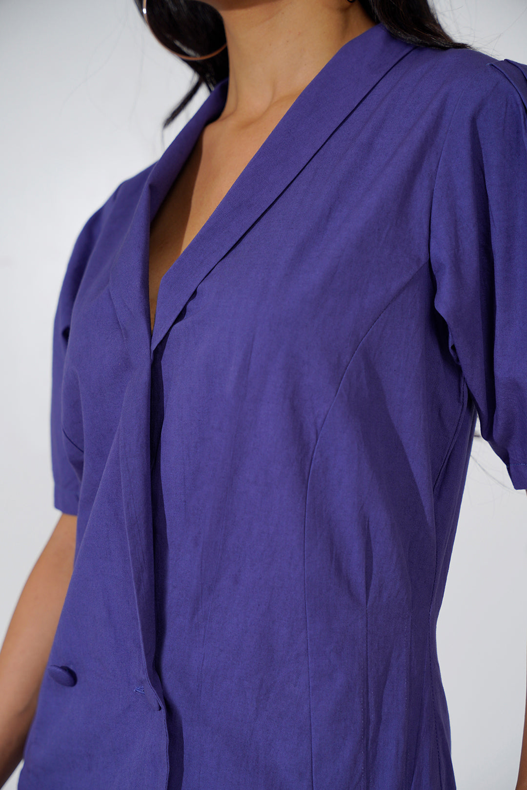 Marya Collared Cotton Midi Dress