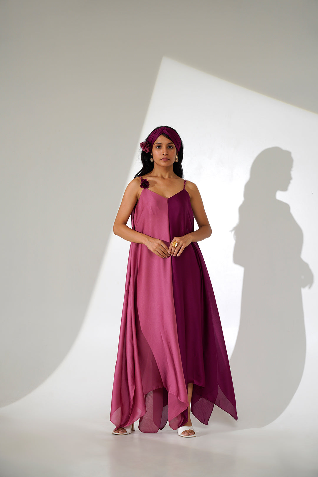 Manjari Asymmetrical Hand made flower Dress