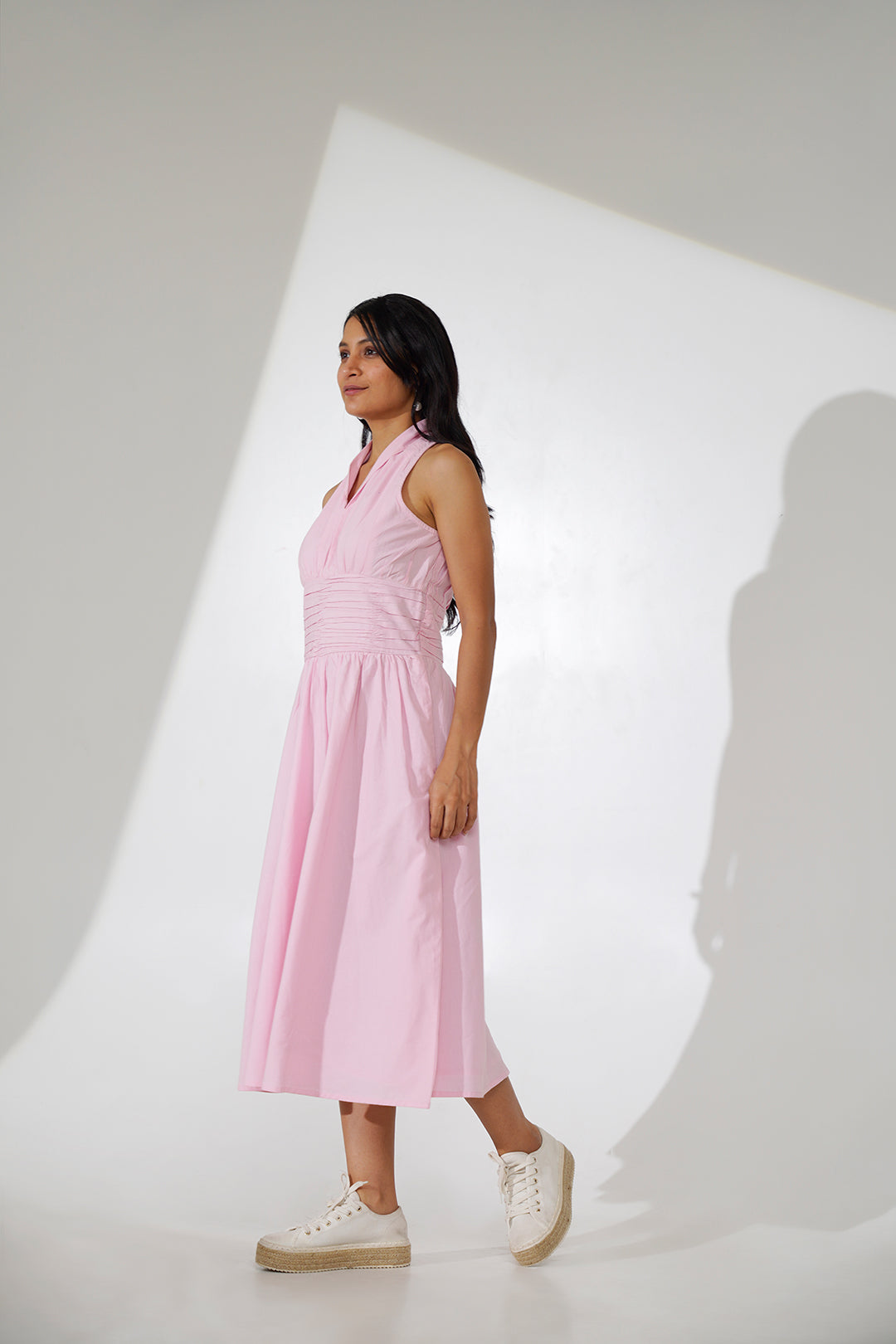 Nitya Waist Cinched Cotton Dress