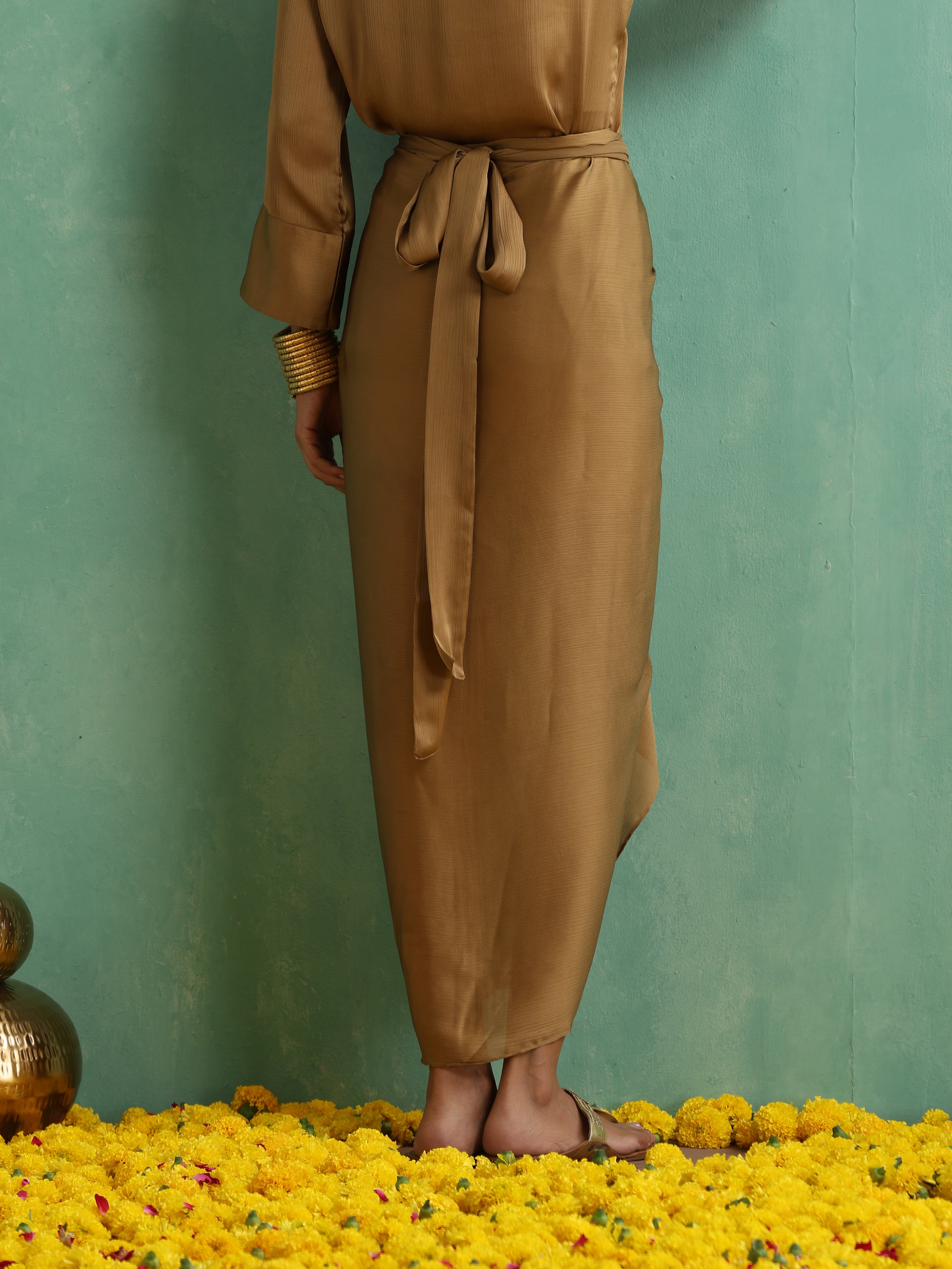 Honey Gold Dhoti Kurti Top