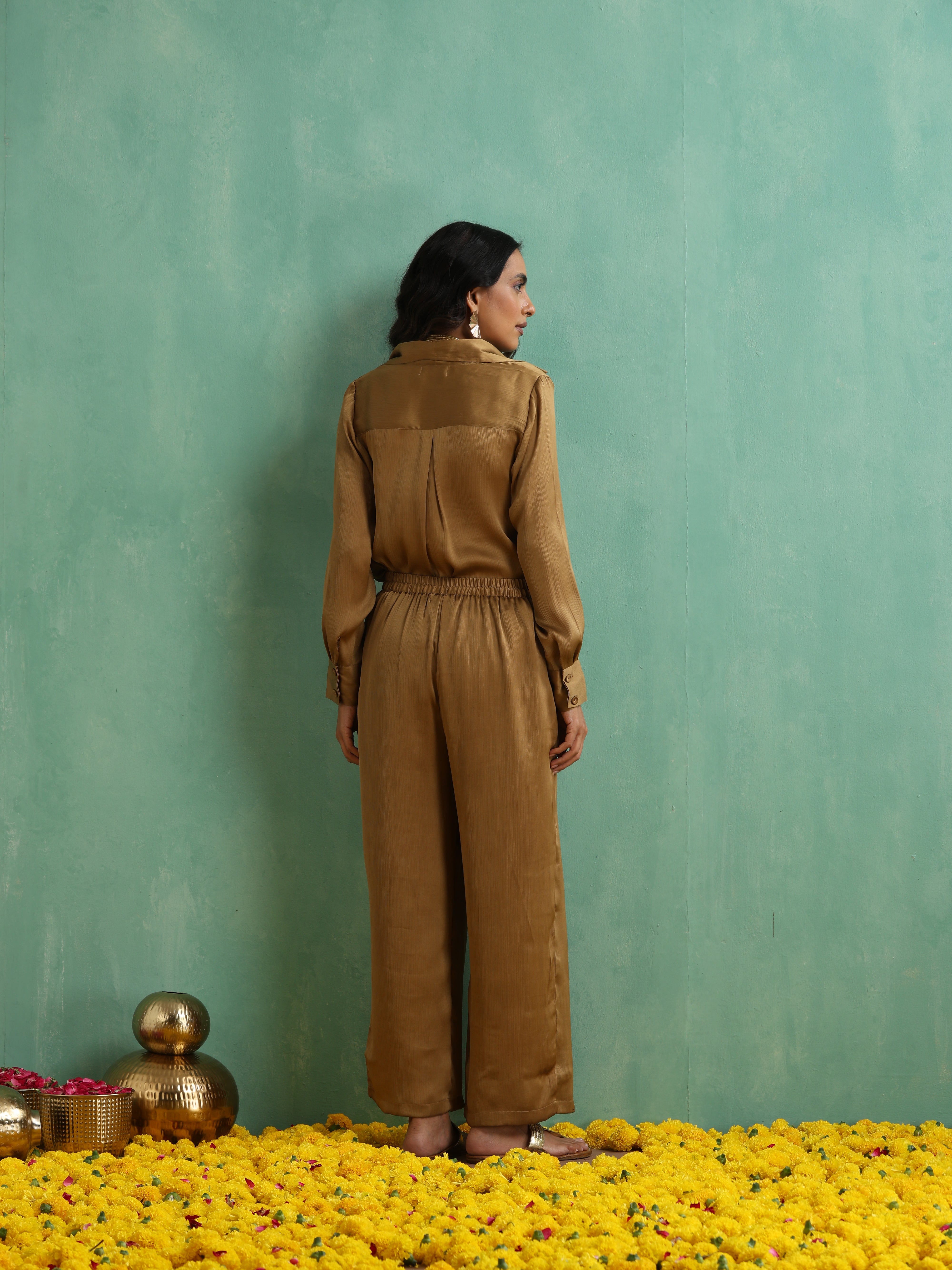 Honey Gold Shirt Co-ord Set