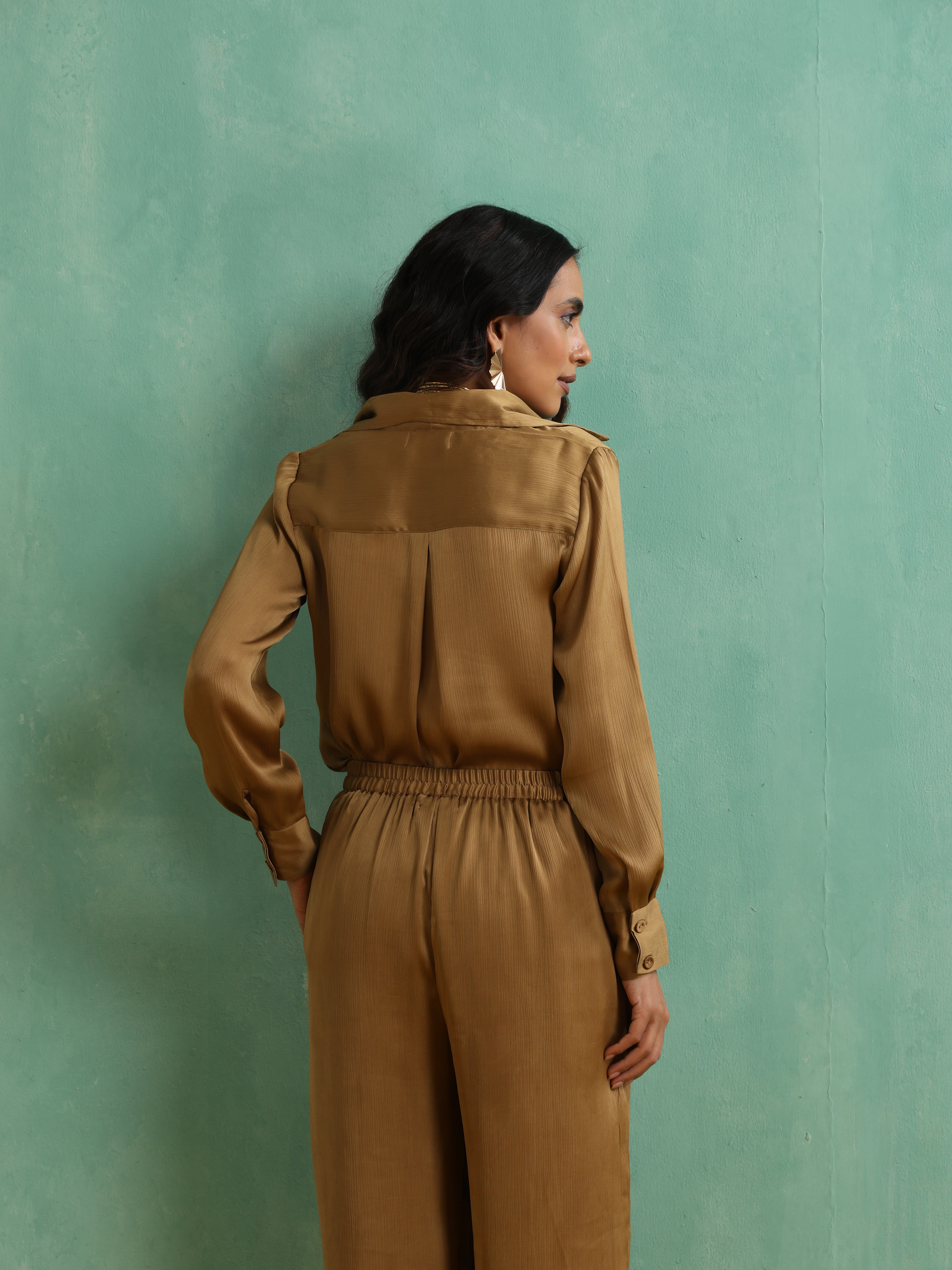 Honey Gold Shirt Co-ord Set