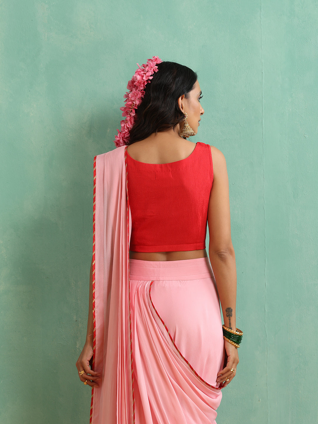 Red Gotta Patti Work Blouse