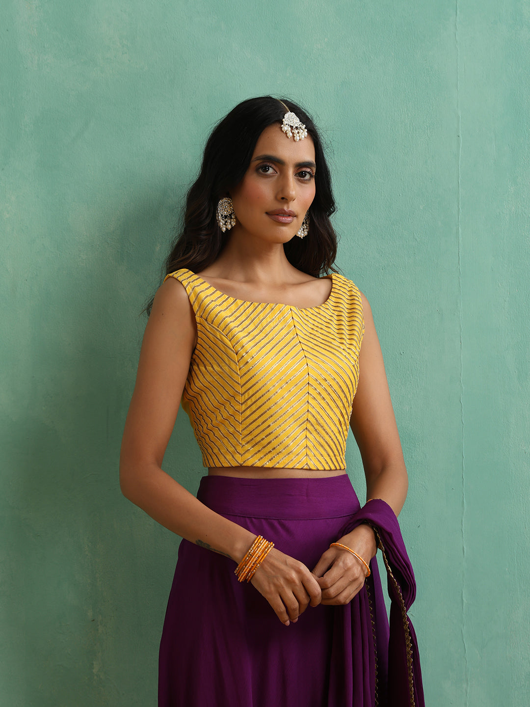 Yellow Antique Gotta Patti Work Blouse