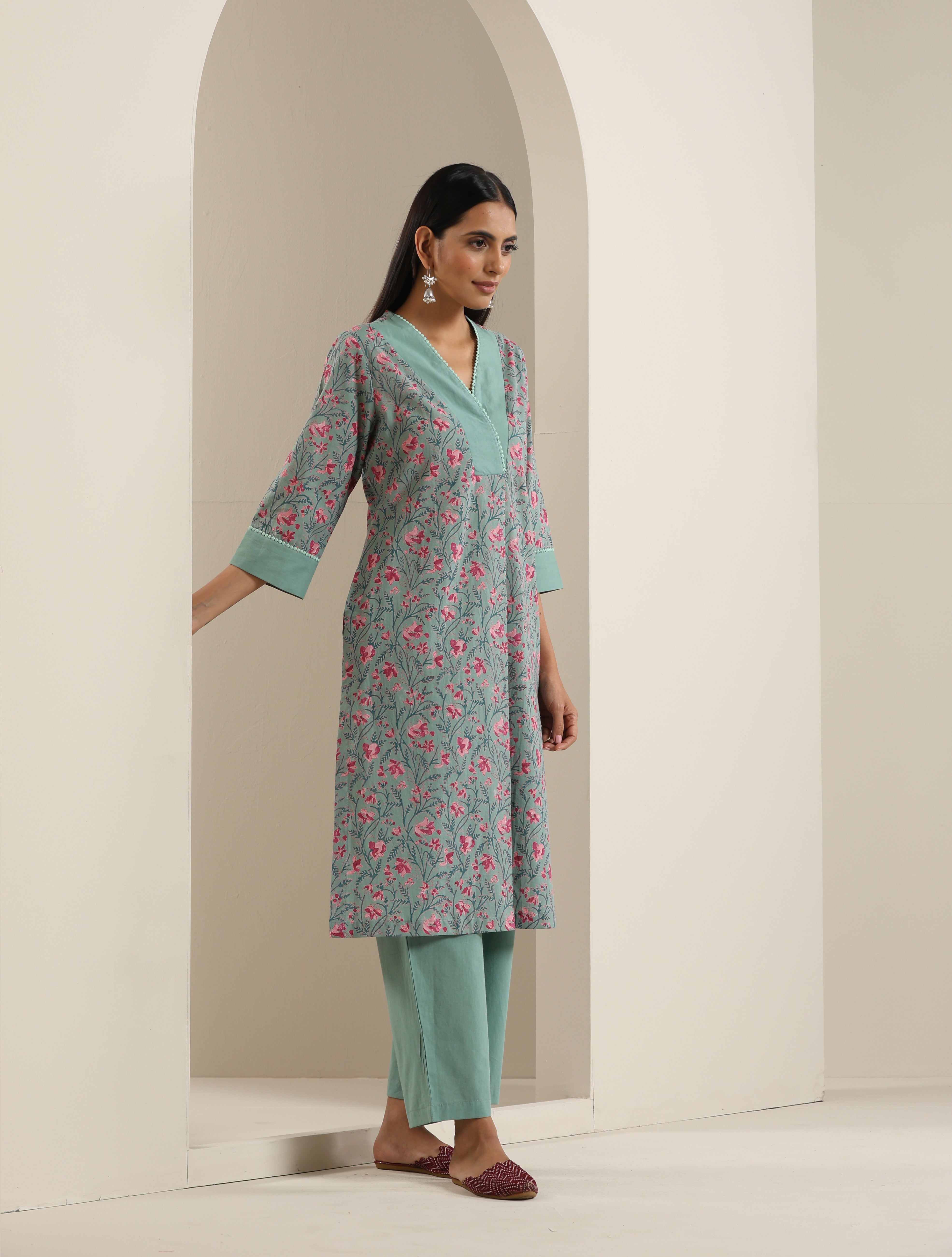 Indy raaga straight cotton kurta set